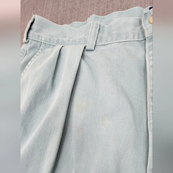 Vintage Polo Ralph Lauren Mens Blue Shorts  Pleated Chino Made In USA. 36 - Picture 8 of 8